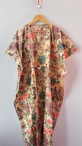 ชุดเดรสผ้าฝ้ายลายพิมพ์นกและดอกไม้ สไตล์โบฮีเมียนสำหรับคลุมชายหาด - Product Image 6