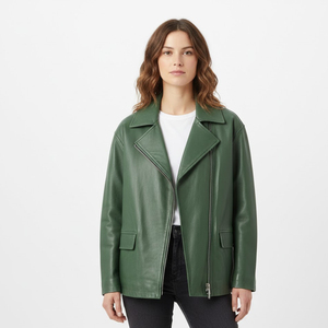 Casual Coat Women Vintage Style Sheep Skin <b>Jacket</b> OEM Factory Supplier Wholesale Custom Made Biker Outerwear Stylish <b>Winter</b> - Product Image 1