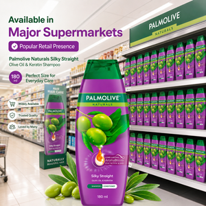 Shampoo Palmolive Naturals Silky Straight à l'huile d'olive et à la kératine 180 ml |   Lisseur et lisseur chauffant 2-en-1 - Product Image 6