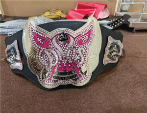 Cinturón de Campeonato de Lucha Libre Personalizado Divas W-W-E, Cinturón de Título Femenino Personalizado N-I-K-K-I B-E-L-L-A, Aleación de Zinc Chapada en Oro - Product Image 1