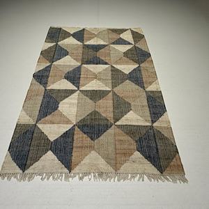Alfombra Tejida a Mano de Yute y Algodón Natural - Alfombra Moderna Abstracta de Tejido Plano Kilim, Apta para Mascotas, Decoración para Sala de Estar, Ecológica - Product Image 5