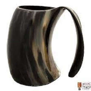 Nouvelle arrivée : Tasse à boire en corne de buffle, style Viking, finition naturelle, écologique, réutilisable et lavable. - Product Image 2