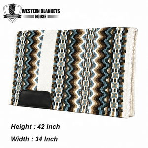 Western Blankets House Classic Western Saddle <b>Pad</b> New Zealand Wool Fleece Lined Comfortable 42x34 Inch Riding Equestrian - Product Image 4