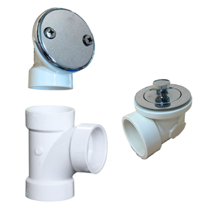 PSP0051 Desagüe de Bañera Paquete de 40 Tapones de Zinc y Plástico para Desagües de Baño, Instalación Atornillable, Diseño Tradicional - Product Image 1