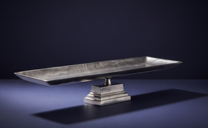 Bandeja Rectangular Plateada de Metal Pesado con Textura Fundida para Servir, Utensilio de Cocina y Mesa, Artículo en Stock - Product Image 3