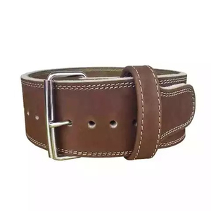 Genuine Leather Adjustable Non-Slip Weightlifting Belt Buckle Closure Customizable Colors for Adult Gym Fitness Cross-Fit <b>Back</b> - Product Image 1