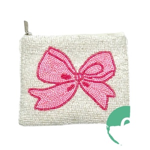 Monedero con cuentas: bolsa con cremallera de lazo Preppy, regalo Tween Girl - Product Image 1