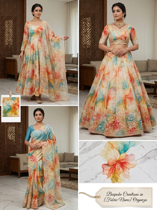 Tela de Algodón Puro con Estampado Floral Digital y Lentejuelas, 44 Pulgadas de Ancho, Material Textil Transpirable de Alta Calidad para Trajes de Diseñador para Mujer - Product Image 5