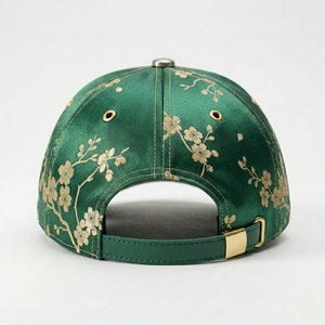 Custom Pattern 6-Panel Baseball Cap <b>Navy</b> Green White Gold Embroidered Unisex Casual Beach Canvas All Season Fitted - Product Image 5