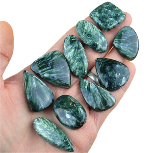 Piedra Preciosa Natural de Serafinita Cabujón de Calidad Brillante, la Más Vendida y con la Mejor Calificación - Product Image 1