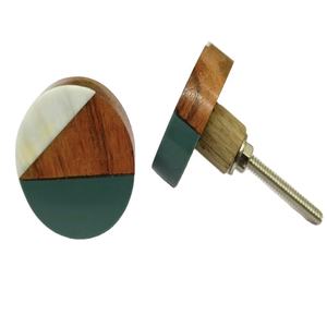 Precio de fábrica Decoración para el hogar Perilla de puerta de cajón de hueso de resina de madera de latón ecológica con característica de nácar - Product Image 1