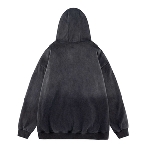 Hoodie zippé pour homme, imprimé, nouvelle collection, sur mesure, vêtements d'hiver, effet délavé, faible MOQ, best-seller - Product Image 2