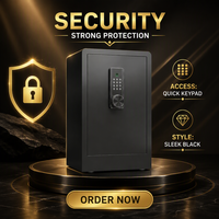 Caja Fuerte de Seguridad de Acero de 80 cm para Oficina en Casa, con Huella Dactilar y Código Digital, Antirrobo