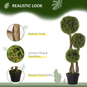 Sfera Tripla di Bosso Artificiale Verde Chiaro per Decorazioni Interne/Esterne 35,5 Pollici - Product Image 4
