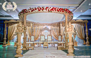 Mandap Grand Vinayak para Bodas de India del Sur, temática antigua tradicional, decoración de Mandap de boda, Tamil, indio, Maharani - Product Image 6