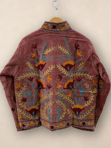MM Artisan Handcrafted Eco-Friendly Suzani Embroidered <b>Velvet</b> Digital Printed Vintage Thick Long Pullover <b>Jacket</b> Bohemian <b>Women</b> - Product Image 2