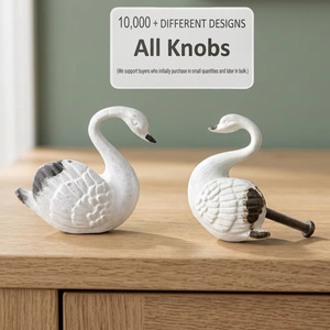 Poignée de tiroir en fonte en forme de cygne, design moderne pour la maison, le bureau, la commode, les meubles, écologique, installation facile - Product Image 4