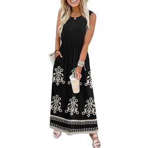 Robes d'été WIHOLL pour femmes 2026 – Robes longues et fluides sans manches coupe trapèze avec poches - Product Image 2