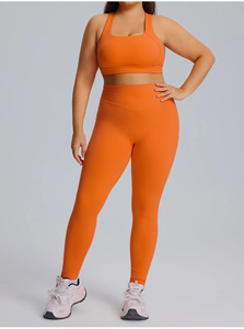 Conjunto de Yoga de 2 Piezas, Top Corto de Cintura Alta y Leggings Largos de Color Sólido, Ropa Deportiva para Mujer - Product Image 5