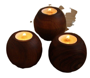 เชิงเทียนไม้ทำมือสไตล์เรียบง่ายสำหรับตกแต่งบ้าน ปรับแต่งขนาดได้ นำเข้าจากอินเดีย เหมาะสำหรับงานแต่งงาน งานปาร์ตี้ และตกแต่งคริสต์มาส - Product Image 4