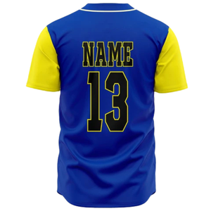 Maillot de baseball personnalisé jaune et noir pour hommes, uniforme d'équipe de softball respirant à boutons, chemise de sport athlétique pour l'entraînement - Product Image 3