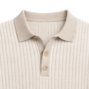 Polo en maille beige pour homme, manches courtes, respirant, coupe ajustée, style décontracté, idéal pour l'été, qualité supérieure, vêtements de style - Product Image 2