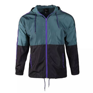 Veste à capuche unisexe bicolore Teal Purple Black, fermeture éclair, résistante à l'eau, polyester, coupe ample, adulte, toutes saisons - Product Image 3