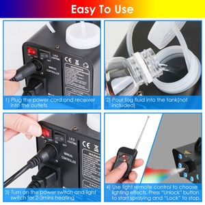 500W Colorful Smoke Machine with 8Pcs LEDs 5 Lighting Effects 3 Level Brightness 2000CFM Fog Machine Dry Ice Product Category - Product Image 5