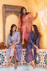 Vestido de longitud media de algodón con estampado de bloque indio Pastel turquesa Paisley elegante cómodo verano ropa de día diseño transpirable Natural - Product Image 6