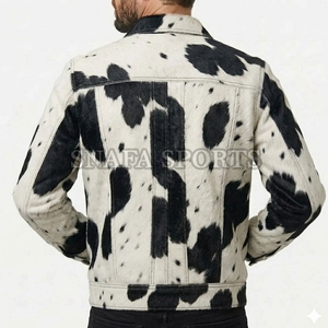 Premium Quality Custom Size Men Embroidery Custom Printed Design Hair on <b>Leather</b> <b>Jackets</b> Professional Design Cowhide <b>Jackets</b> - Product Image 2