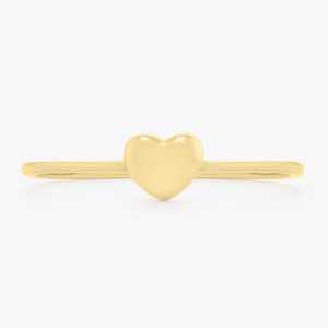 Puffy Heart Stackable <b>Rings</b> <b>Plain</b> Gold Minimalist 14K Solid Gold Wholesale Everyday Wear Dainty Elegant Simple Fine Jewelry Band - Product Image 4
