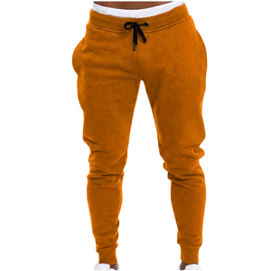 Pantalon de survêtement en coton bleu marine pour homme, taille élastique, décontracté, poches latérales, respirant, léger - Product Image 4
