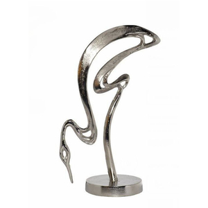 Modern Metal Crane Sculpture Artistic <b>Figure</b> Tabletop Decor for Living Room Handmade Animal Theme - Product Image 1