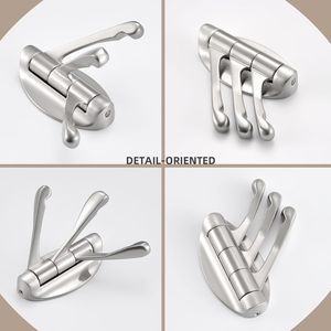 Porte-serviettes mural pliable et pivotant en nickel brossé pour salle de bain, pour peignoirs et manteaux - Product Image 2