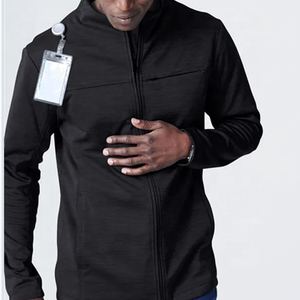 Blouse d'infirmière d'hôpital avec logo personnalisé, haute qualité, manches longues, poignets tricotés, fermeture boutonnée sur le devant, 2 poches avant - Product Image 1