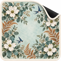 Housse de table de mahjong Dogwood Swallows avec support en néoprène et caoutchouc doux 80 x 80 cm pour des jeux détendus entre amis