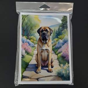 Mastiff Spring Path Whimsical A7 Tarjetas de felicitación Paquete de 8 tarjetas de notas en blanco con sobres Tamaño 5x7 - Product Image 3