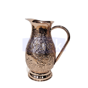 Carafe à eau en cuivre pur classique et écologique avec couvercle pour une consommation saine et une utilisation domestique en cuisine et salle à manger - Product Image 4