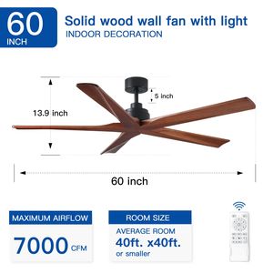 Ventilatore da soffitto nero a basso profilo da 60 pollici senza luce - Product Image 5