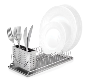 OEM/ODM Vietnam Chrome Wire <b>Dish</b> <b>Rack</b> with Stainless Steel Tray Kitchen Countertop Organizer Shelf - Product Image 4