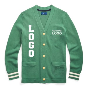 Your Logos Good Quality V-Neck for Sorority/Fraternity/Schools/Colleges/University Logo Knitted <b>Cardigans</b> <b>Sweater</b> - Product Image 1