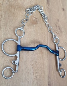 Bocado para Caballo de Acero Inoxidable Azul con Diseño de Cadena para Uso Ecuestre, 100% de la Mejor Calidad en Artículos Ecuestres - Product Image 4