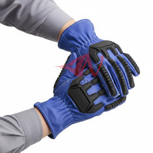 Gants anti-choc en cuir et TPR conçus pour un usage professionnel, avec protection durable en cuir et TPR pour la sécurité - Product Image 5