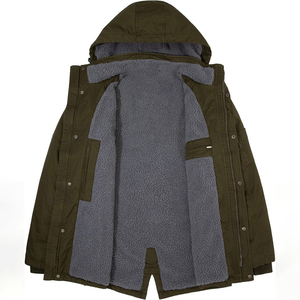 Chaqueta de Invierno para Hombre, Talla Grande, Cálida, con Forro de Sherpa, Capucha Desmontable, Impermeable, Ecológica, Transpirable y de Secado Rápido - Product Image 6