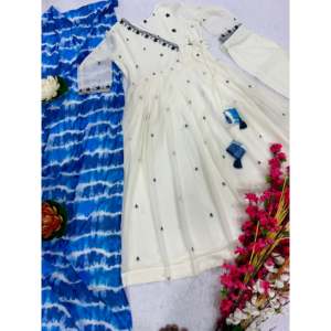 Belle robe et pantalon Anarkali pour femme avec Dupatta pour les fêtes - Product Image 3