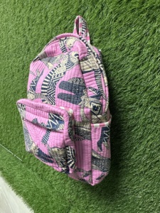 Unique Egypt <b>Cat</b> Printed <b>Backpack</b> | Unisex Cotton Quilted School Bag | <b>Backpack</b> for School, College, Travel & In Daily Use - Product Image 5