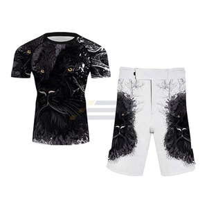 Ensembles de Rashguards MMA BJJ pour Hommes, Légers, à Séchage Rapide, Respirants, à Compression, Imprimés, Manches Courtes, Design Uni Personnalisé - Product Image 2