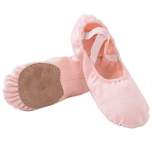 Chaussons de danse de ballet unisexes en toile souple à semelle fendue, ballerines de gymnastique pour filles, roses, légères et confortables - Product Image 5