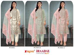 Lujosa Organza hecha a mano Shalwar Kameez con fondo de Santoon para fiesta o conjunto festivo Eid - Product Image 5