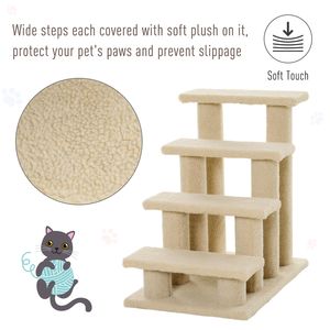 Albero per Gatti in Legno con Tiragraffi in Sisal, Scala per Animali Domestici da Interno, Materiale Plastico e Cartaceo per Gatti e Cani - Product Image 5